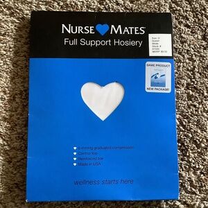 Nurse❤️Mates PANTYHOSE Control Top Nylons WHITE Size D NEW Full Support QUEEN